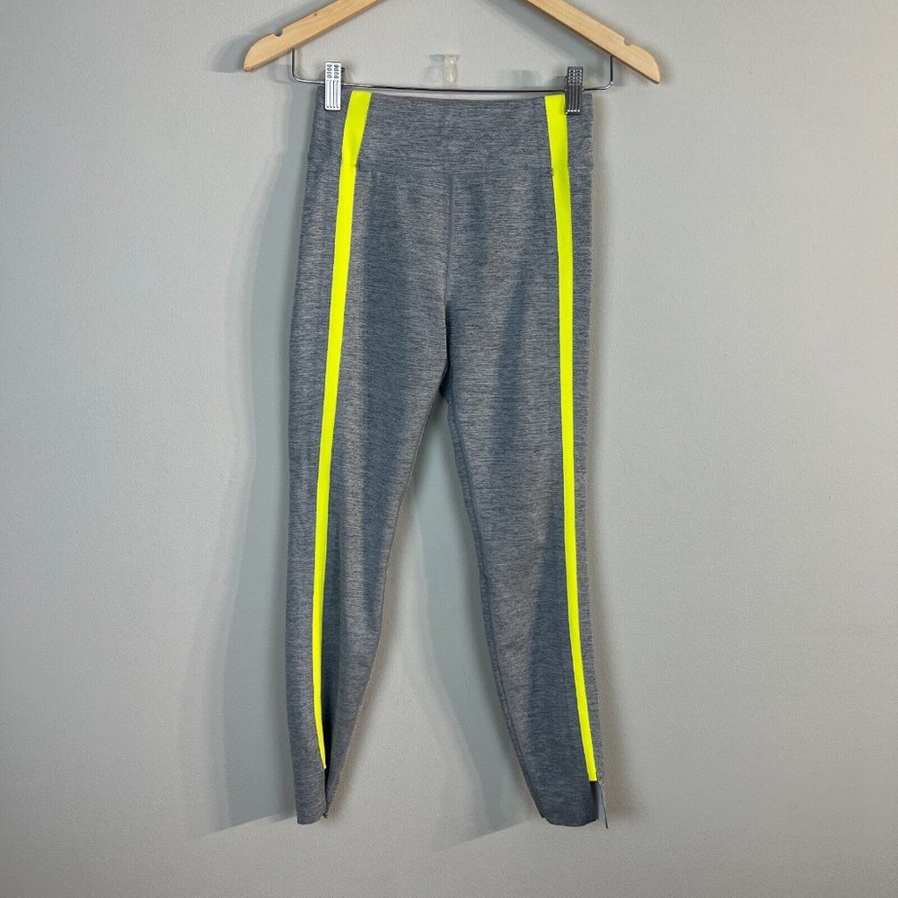 Zyia Leggings 2 Gray Neon Tape Luxe Hi Rise 7/8 25 in Activewear Athletic Womens
